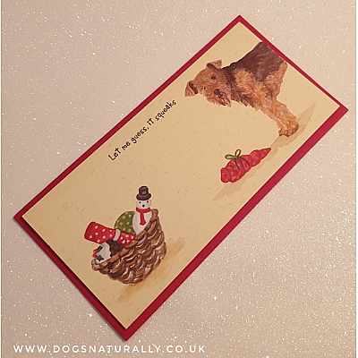 Squeaky Toy Airedale Christmas Card